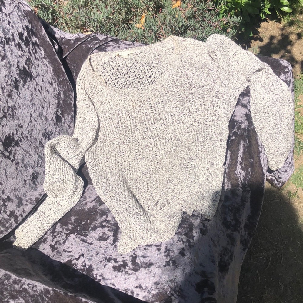 Eileen Fisher cotton speckled grey loose sweater